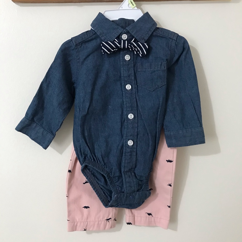 Baby Boy Dress Outfit with Bow Tie